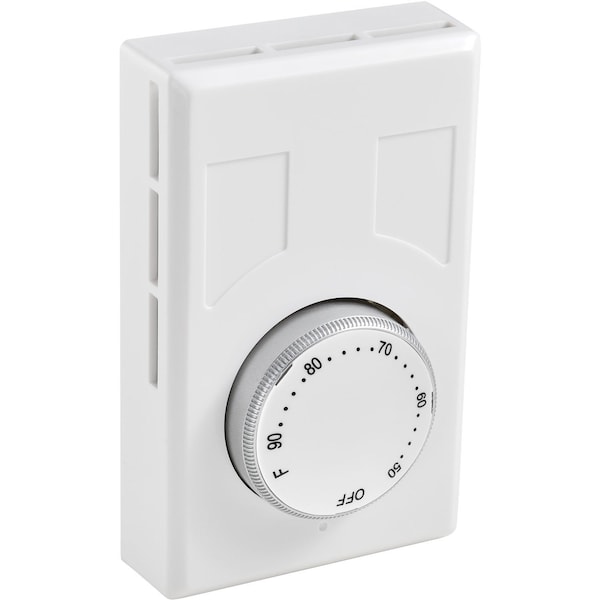 Global Industrial Heat Only Thermostat, Line Voltage, Double Pole, With